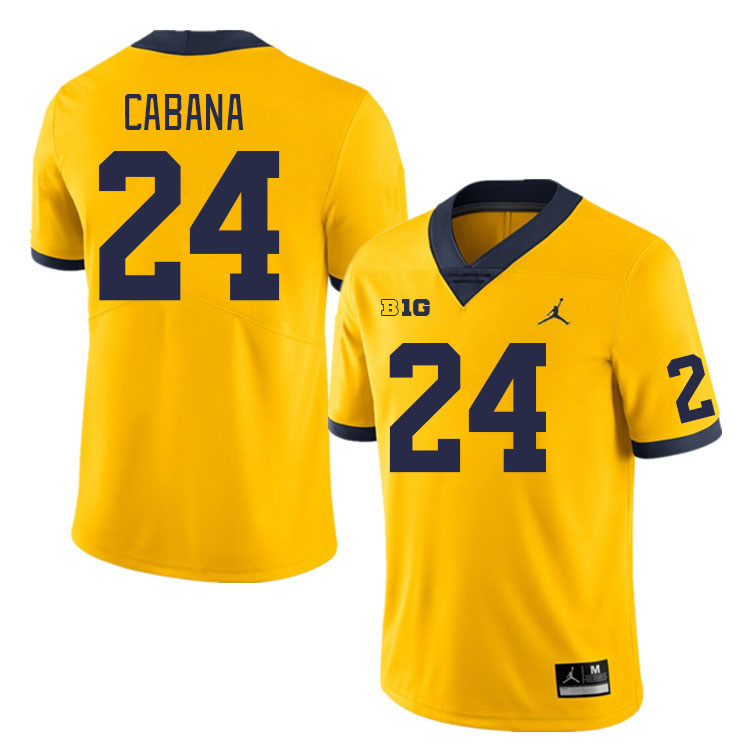 Michigan Wolverines #24 Cole Cabana College Football Jerseys Stitched Sale-Maize